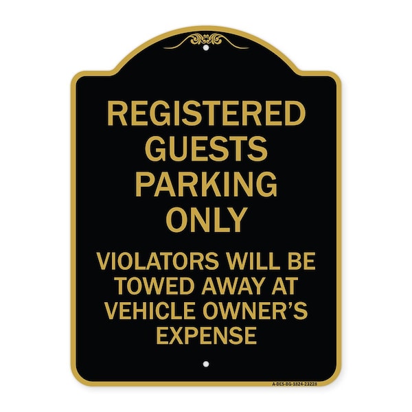 Registered Guest Parking Only Violators Will Be Towed Away at Vehicle Owners Expense, BG-1824-23228
